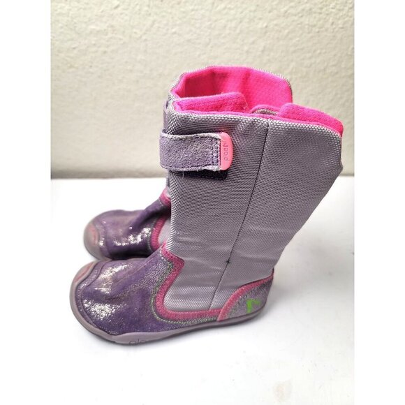 Plae Camille Girl Sparkle Purple & Pink Winter Boots & Closure Size 9 - Picture 3 of 12